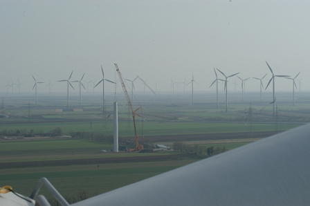 Windpark Parndorf II in der Nähe von Wien, der Ökostrom an die Ökostrom AG und an Greenpeace Energy liefert.